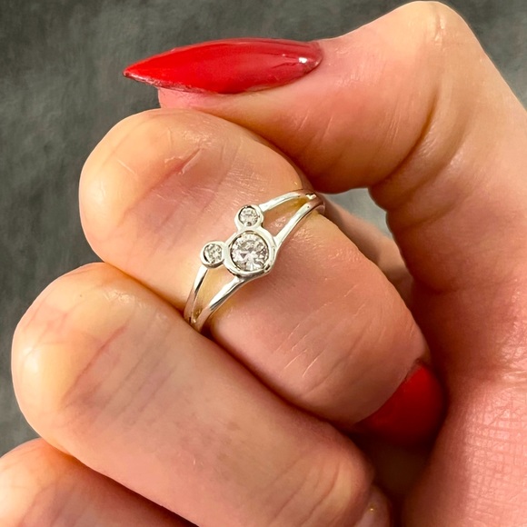DISNEY mickey mouse swarovski silver ring | small ring - Picture 1 of 2
